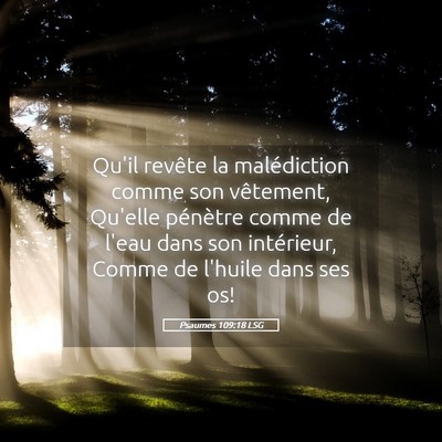 Picture 05 - Psaumes 109:18 LSG - Qu'il revête la malédiction comme son - Bible Verse Picture