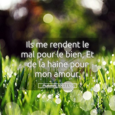 Picture 05 - Psaumes 109:5 LSG - Ils me rendent le mal pour le bien, Et de la - Bible Verse Picture