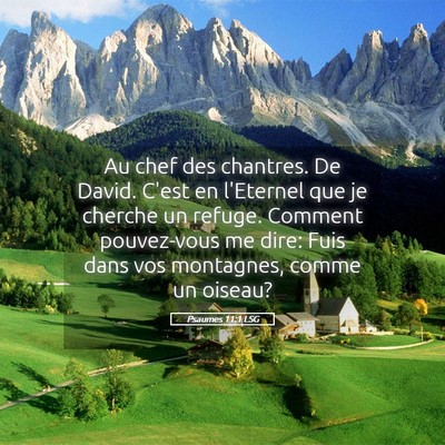 Picture 05 - Psaumes 11:1 LSG - Au chef des chantres. De David. C'est en - Bible Verse Picture