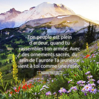 Picture 05 - Psaumes 110:3 LSG - Ton peuple est plein d'ardeur, quand tu - Bible Verse Picture