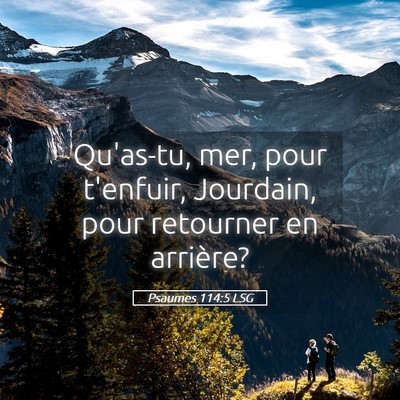 Picture 05 - Psaumes 114:5 LSG - Qu'as-tu, mer, pour t'enfuir, Jourdain, pour - Bible Verse Picture