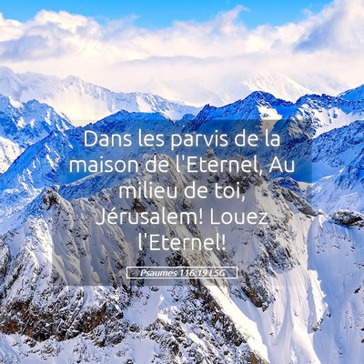 Picture 05 - Psaumes 116:19 LSG - Dans les parvis de la maison de l'Eternel, Au - Bible Verse Picture
