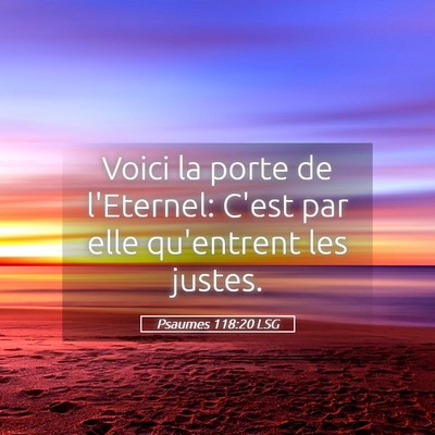 Picture 05 - Psaumes 118:20 LSG - Voici la porte de l'Eternel: C'est par elle - Bible Verse Picture