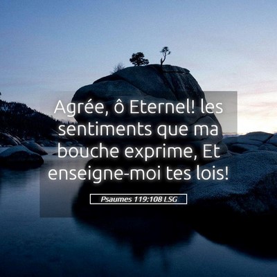 Picture 05 - Psaumes 119:108 LSG - Agrée, ô Eternel! les sentiments que ma bouche - Bible Verse Picture