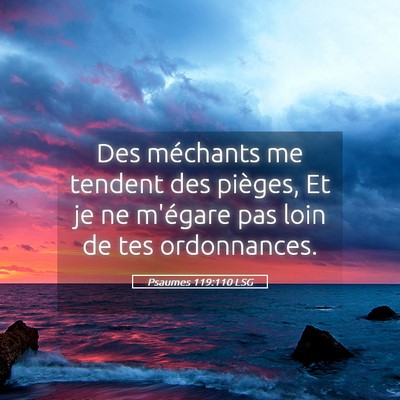 Picture 05 - Psaumes 119:110 LSG - Des méchants me tendent des pièges, Et je ne - Bible Verse Picture