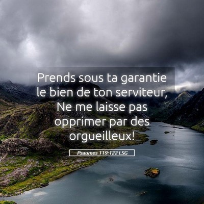 Picture 05 - Psaumes 119:122 LSG - Prends sous ta garantie le bien de ton serviteur, - Bible Verse Picture