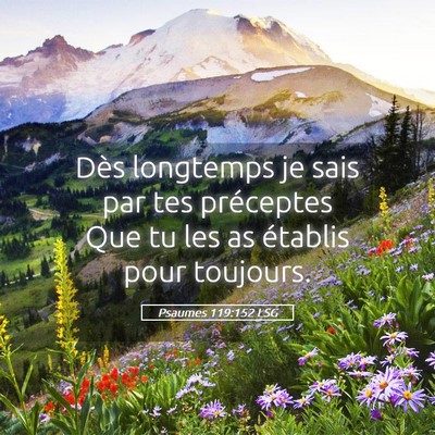 Picture 05 - Psaumes 119:152 LSG - Dès longtemps je sais par tes préceptes Que tu - Bible Verse Picture