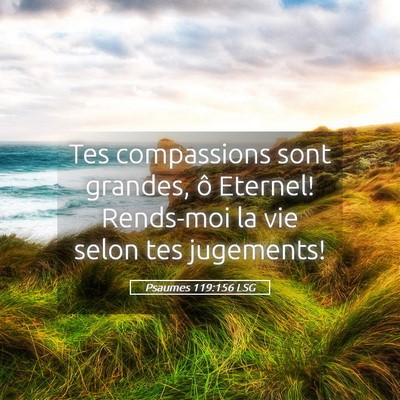 Picture 05 - Psaumes 119:156 LSG - Tes compassions sont grandes, ô Eternel! - Bible Verse Picture
