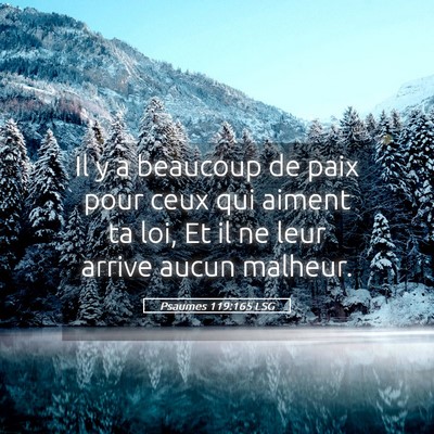 Picture 05 - Psaumes 119:165 LSG - Il y a beaucoup de paix pour ceux qui aiment ta - Bible Verse Picture