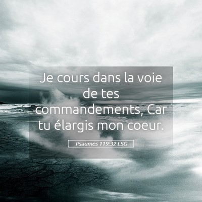 Picture 05 - Psaumes 119:32 LSG - Je cours dans la voie de tes commandements, Car - Bible Verse Picture