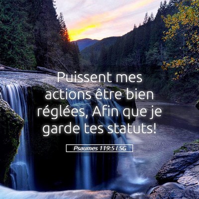 Picture 05 - Psaumes 119:5 LSG - Puissent mes actions être bien réglées, Afin - Bible Verse Picture