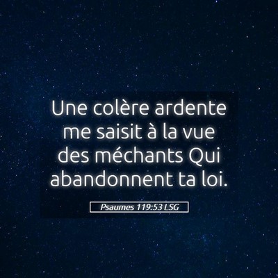 Picture 05 - Psaumes 119:53 LSG - Une colère ardente me saisit à la vue des - Bible Verse Picture