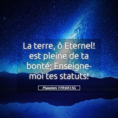 Picture 05 - Psaumes 119:64 LSG - La terre, ô Eternel! est pleine de ta bonté; - Bible Verse Picture