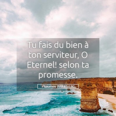 Picture 05 - Psaumes 119:65 LSG - Tu fais du bien à ton serviteur, O Eternel! - Bible Verse Picture