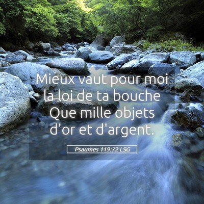 Picture 05 - Psaumes 119:72 LSG - Mieux vaut pour moi la loi de ta bouche Que mille - Bible Verse Picture