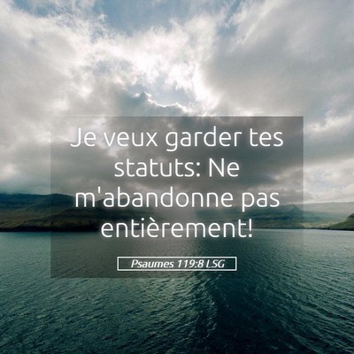 Picture 05 - Psaumes 119:8 LSG - Je veux garder tes statuts: Ne m'abandonne pas - Bible Verse Picture