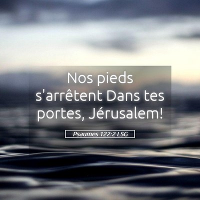 Picture 05 - Psaumes 122:2 LSG - Nos pieds s'arrêtent Dans tes portes, - Bible Verse Picture