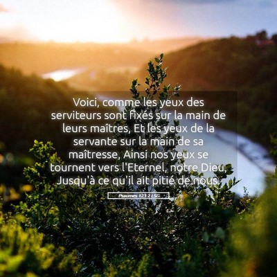 Picture 05 - Psaumes 123:2 LSG - Voici, comme les yeux des serviteurs sont fixés - Bible Verse Picture