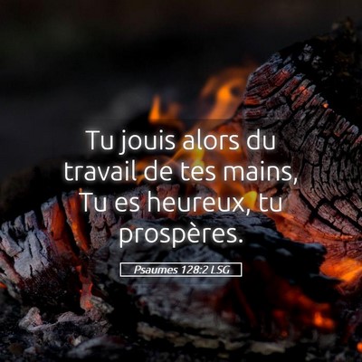 Picture 05 - Psaumes 128:2 LSG - Tu jouis alors du travail de tes mains, Tu es - Bible Verse Picture