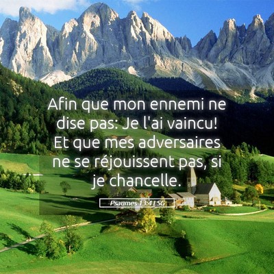 Picture 05 - Psaumes 13:4 LSG - Afin que mon ennemi ne dise pas: Je l'ai vaincu! - Bible Verse Picture