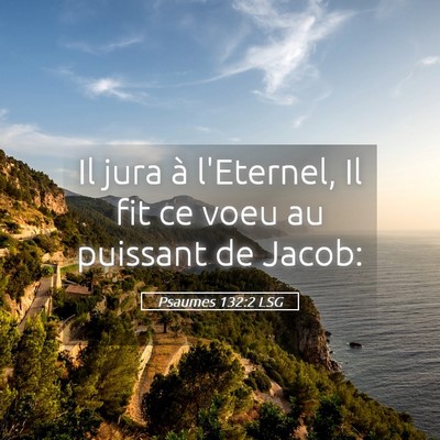 Picture 05 - Psaumes 132:2 LSG - Il jura à l'Eternel, Il fit ce voeu au puissant - Bible Verse Picture