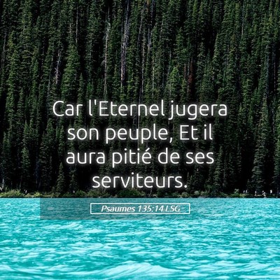 Picture 05 - Psaumes 135:14 LSG - Car l'Eternel jugera son peuple, Et il aura - Bible Verse Picture
