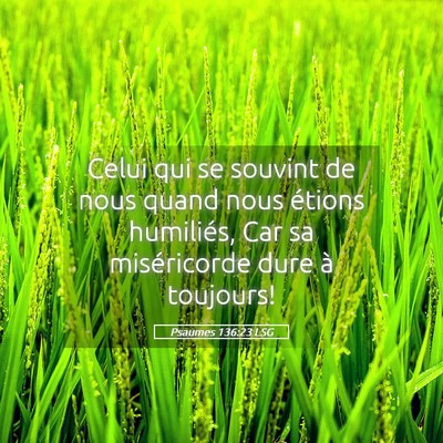 Picture 05 - Psaumes 136:23 LSG - Celui qui se souvint de nous quand nous étions - Bible Verse Picture