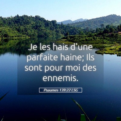 Picture 05 - Psaumes 139:22 LSG - Je les hais d'une parfaite haine; Ils sont pour - Bible Verse Picture