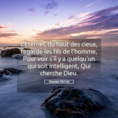 Picture 05 - Psaumes 14:2 LSG - L'Eternel, du haut des cieux, regarde les fils de - Bible Verse Picture