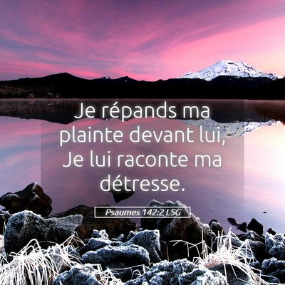Picture 05 - Psaumes 142:2 LSG - Je répands ma plainte devant lui, Je lui raconte - Bible Verse Picture