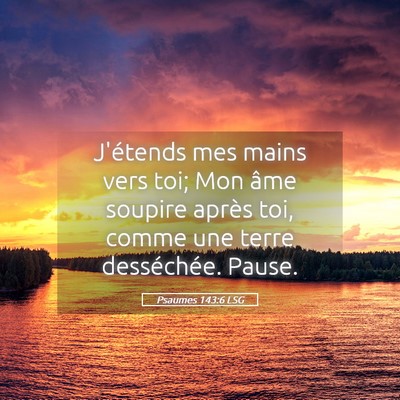 Picture 05 - Psaumes 143:6 LSG - J'étends mes mains vers toi; Mon âme soupire - Bible Verse Picture