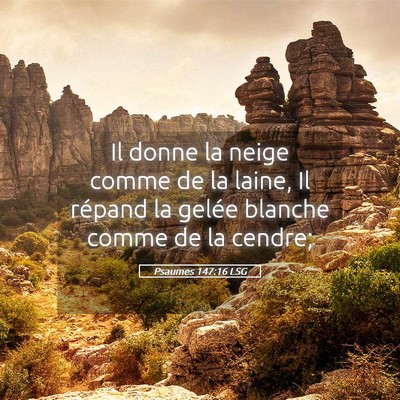 Picture 05 - Psaumes 147:16 LSG - Il donne la neige comme de la laine, Il répand - Bible Verse Picture
