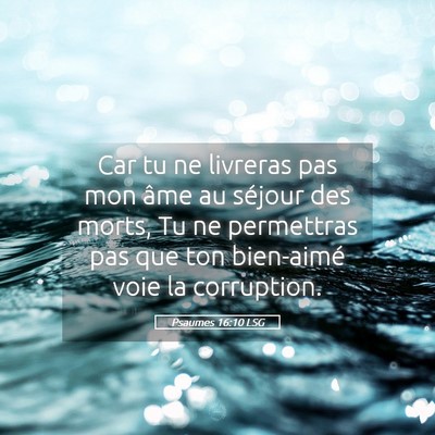 Picture 05 - Psaumes 16:10 LSG - Car tu ne livreras pas mon âme au séjour des - Bible Verse Picture