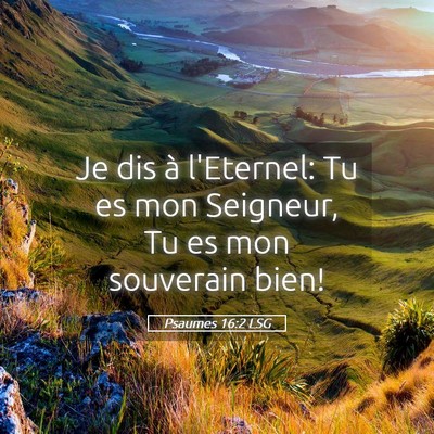 Picture 05 - Psaumes 16:2 LSG - Je dis à l'Eternel: Tu es mon Seigneur, Tu es - Bible Verse Picture