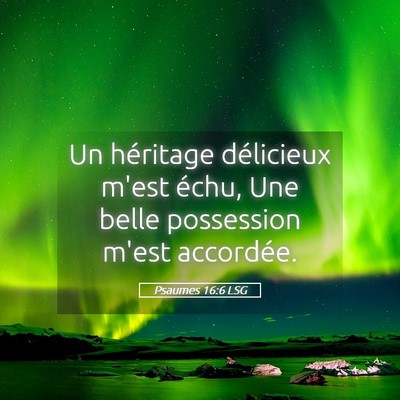 Picture 05 - Psaumes 16:6 LSG - Un héritage délicieux m'est échu, Une belle - Bible Verse Picture
