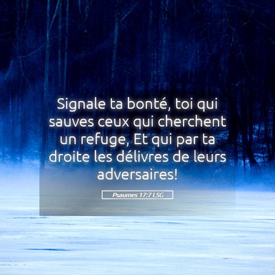 Picture 05 - Psaumes 17:7 LSG - Signale ta bonté, toi qui sauves ceux qui - Bible Verse Picture