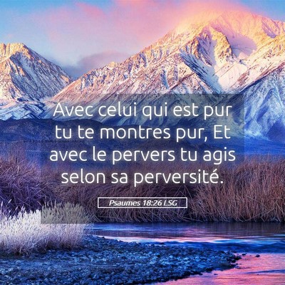 Picture 05 - Psaumes 18:26 LSG - Avec celui qui est pur tu te montres pur, Et avec - Bible Verse Picture