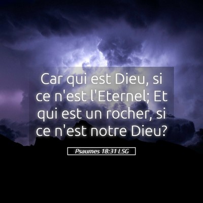 Picture 05 - Psaumes 18:31 LSG - Car qui est Dieu, si ce n'est l'Eternel; Et qui - Bible Verse Picture
