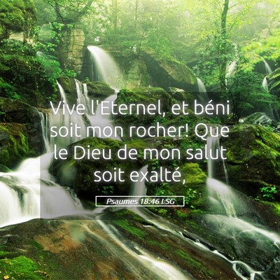 Picture 05 - Psaumes 18:46 LSG - Vive l'Eternel, et béni soit mon rocher! Que le - Bible Verse Picture