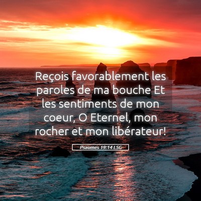 Picture 05 - Psaumes 19:14 LSG - Reçois favorablement les paroles de ma bouche Et - Bible Verse Picture