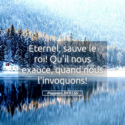 Picture 05 - Psaumes 20:9 LSG - Eternel, sauve le roi! Qu'il nous exauce, quand - Bible Verse Picture