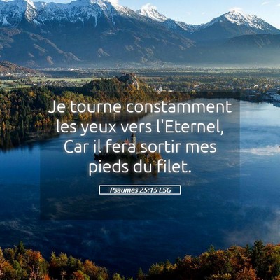 Picture 05 - Psaumes 25:15 LSG - Je tourne constamment les yeux vers l'Eternel, - Bible Verse Picture
