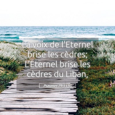 Picture 05 - Psaumes 29:5 LSG - La voix de l'Eternel brise les cèdres; L'Eternel - Bible Verse Picture