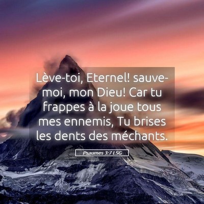 Picture 05 - Psaumes 3:7 LSG - Lève-toi, Eternel! sauve-moi, mon Dieu! Car tu - Bible Verse Picture