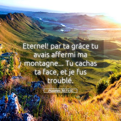 Picture 05 - Psaumes 30:7 LSG - Eternel! par ta grâce tu avais affermi ma - Bible Verse Picture