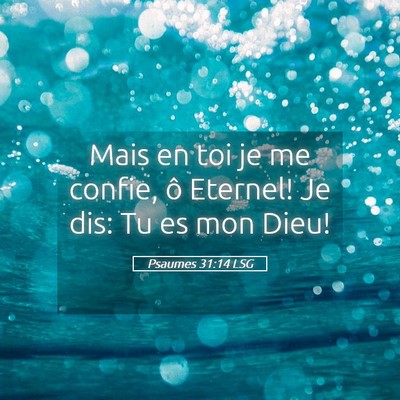 Picture 05 - Psaumes 31:14 LSG - Mais en toi je me confie, ô Eternel! Je dis: Tu - Bible Verse Picture