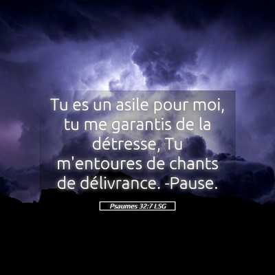 Picture 05 - Psaumes 32:7 LSG - Tu es un asile pour moi, tu me garantis de la - Bible Verse Picture