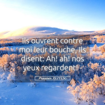 Picture 05 - Psaumes 35:21 LSG - Ils ouvrent contre moi leur bouche, Ils disent: - Bible Verse Picture
