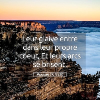 Picture 05 - Psaumes 37:15 LSG - Leur glaive entre dans leur propre coeur, Et - Bible Verse Picture