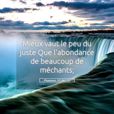 Picture 05 - Psaumes 37:16 LSG - Mieux vaut le peu du juste Que l'abondance de - Bible Verse Picture